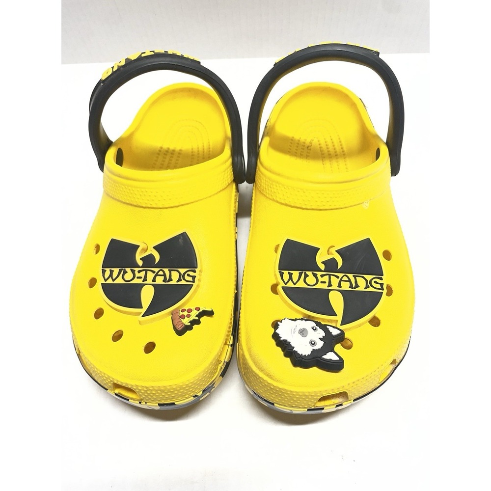 Crocs Wu Tang Clan Kids Youth Junior Size 4 Classic Clog Yellow Black